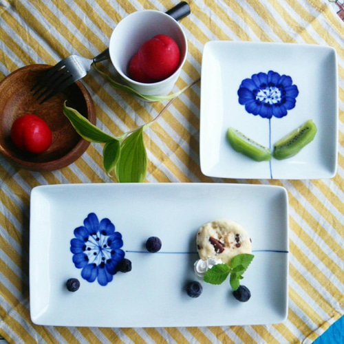 波佐見焼】和山 一輪花 長皿 長皿 wazangama 通販 6963743｜Creema