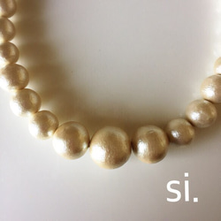 14kgf//コットンパールのボリュームネックレス 3枚目の画像