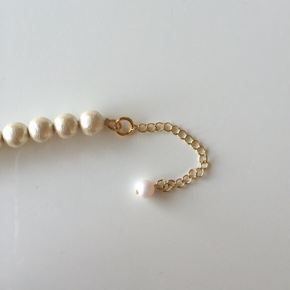 14kgf//コットンパールのボリュームネックレス 4枚目の画像