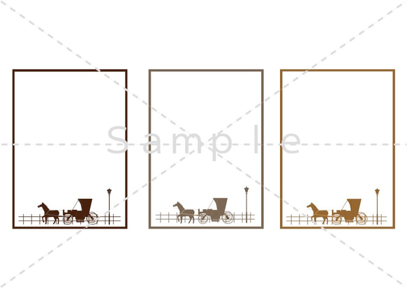 シックな馬車デザイン＊ラッピング台紙 4枚目の画像
