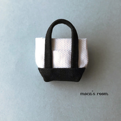 手提袋胸針“黑色”帆布 第1張的照片