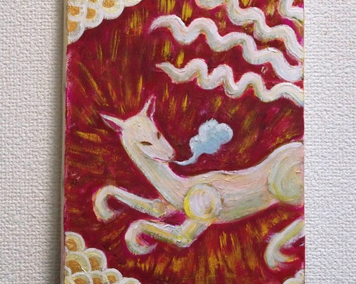 雷電の狐】 アクリル画・キャンバス 絵画 実生(みしょう) 通販 7674862