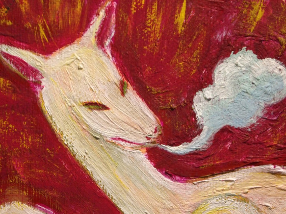 【雷電の狐】　アクリル画・キャンバス 2枚目の画像