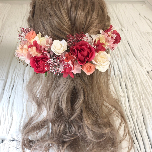 黒薔薇の円形ヘッドドレス ヘッドドレス（アクセサリー
