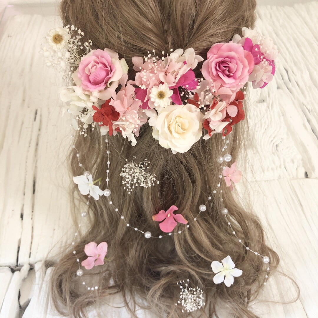 ブリブリ　ピンク髪飾り　ヘッドドレス