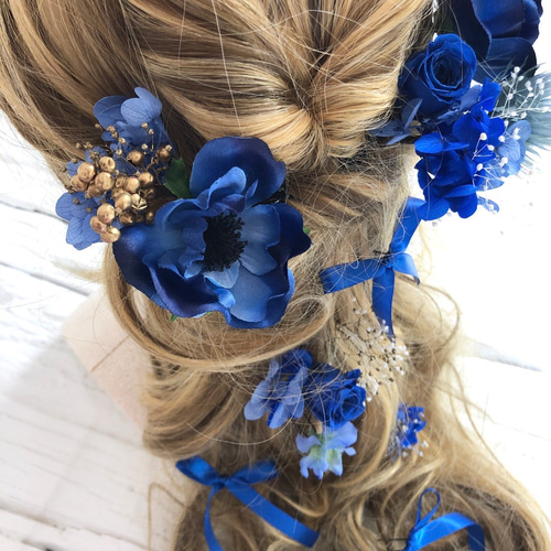 ロイヤルブルー 髪飾り ヘッドドレス ヘッドドレス（アクセサリー
