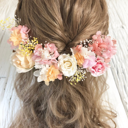 ラプンツェル髪飾り サーモンピンク ヘッドドレス 2枚目の画像