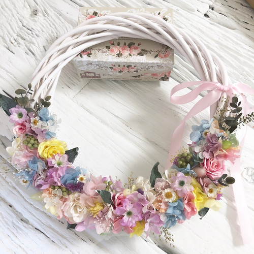 ラプンツェルイメージ リースブーケ ブートニア 2点セット ブーケ kiko  