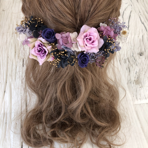 黒薔薇の円形ヘッドドレス ヘッドドレス（アクセサリー