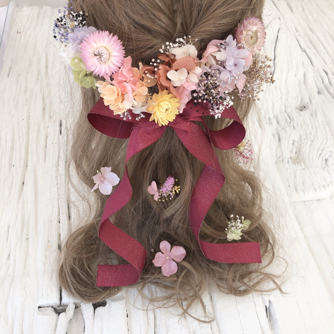 ブーケの様な髪飾り　ヘッドドレス