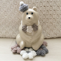 しろくま貯金箱　ひまわり　2点セット しろくまさんとお花】しろくま貯金箱 ひまわり クラフトバンド