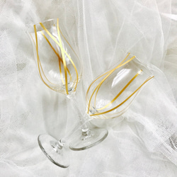 ゴールドラインシンプルワイングラス 1枚目の画像