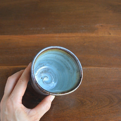 桜島釉 ロックカップ(大)　お祝い 3枚目の画像