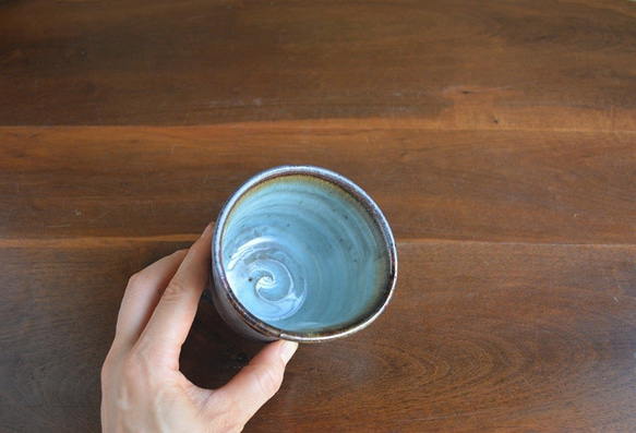 桜島釉 ロックカップ(大)　お祝い 3枚目の画像