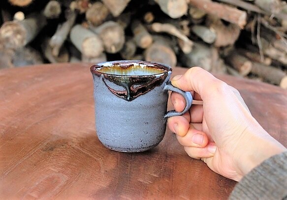 桜島釉 コーヒーマグカップ 1枚目の画像