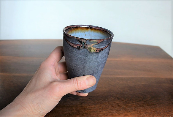 桜島釉ビアカップ　フリーカップ 2枚目の画像