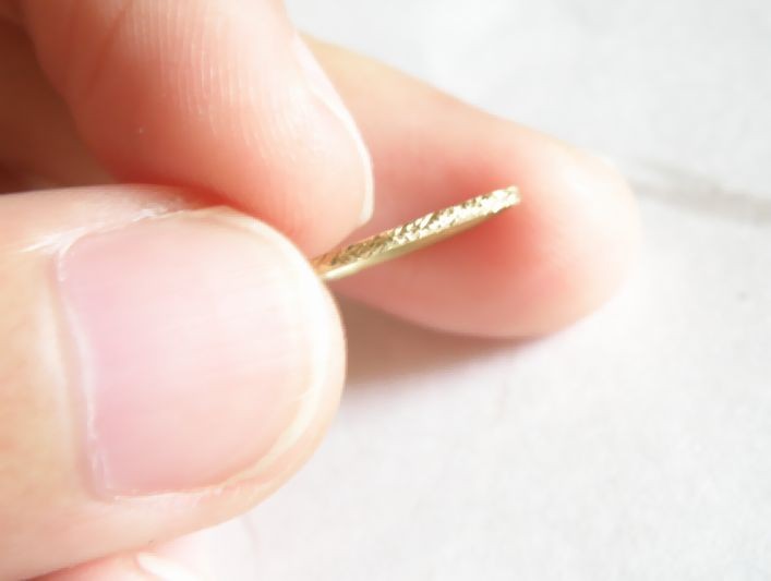 切子テイストのゴールドピンキーリング　K18