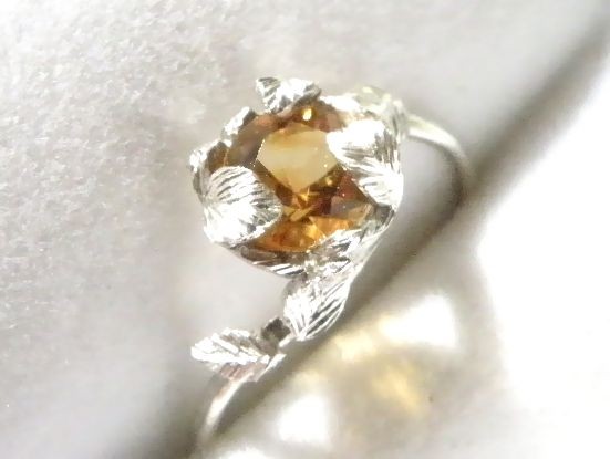 葉萌ゆる　インペリアルトパーズ　シルバーリング