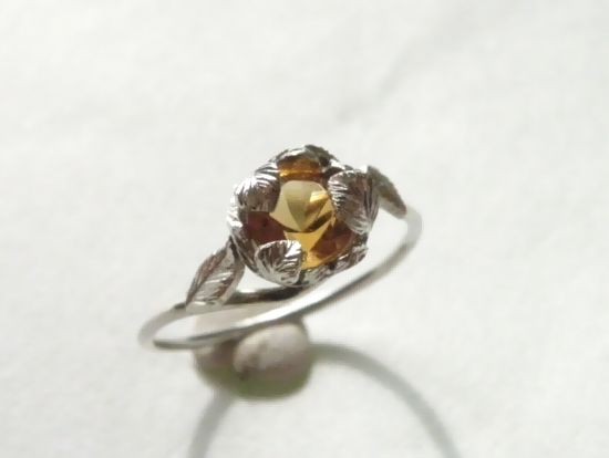 葉萌ゆる　インペリアルトパーズ　シルバーリング