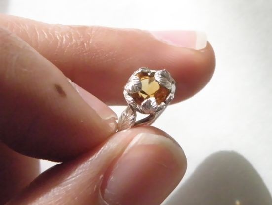 葉萌ゆる　インペリアルトパーズ　シルバーリング