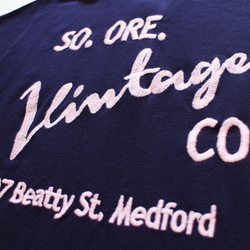 刺繍ポロシャツ Vintage Co.　W-17001ネイビー　Ｍ 3枚目の画像