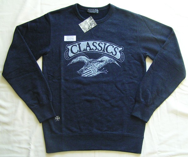 プリントスウェット　EAGLE　W-14092　杢ネイビー　Ｍ