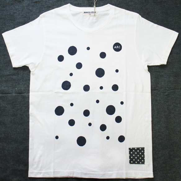プリントTシャツ　Random Dots 18　A-18010 ホワイト　L 2枚目の画像