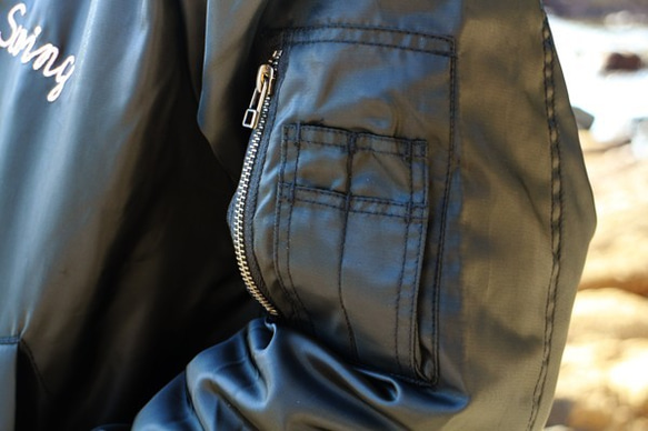 刺繍MA-1 TYPE ジャケット　NEW ORLEANS　W-18050　ブラック　L 9枚目の画像