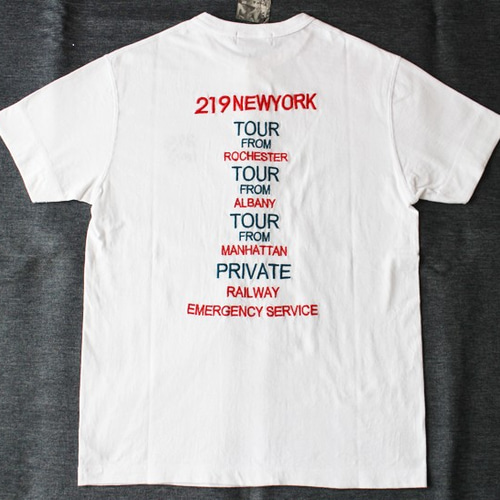 半袖ヘンリーTシャツ 刺繍 219NY W-20021 ホワイト M Tシャツ