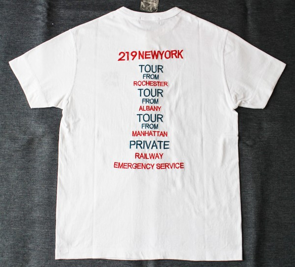 半袖ヘンリーＴシャツ　刺繍　219NY　W-20021　ホワイト　M 2枚目の画像