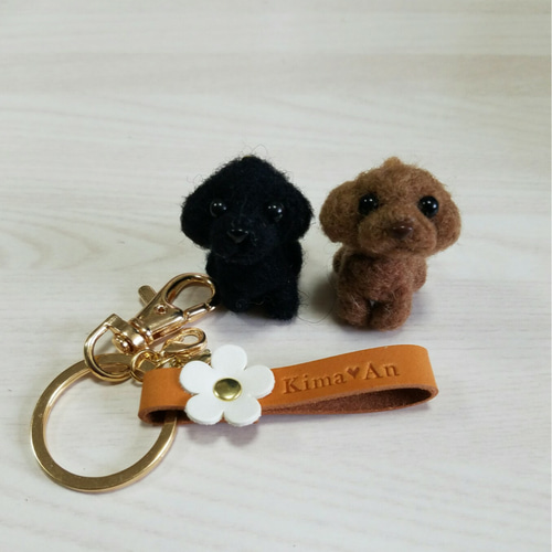 羊毛フェルトオーダーわんちゃん2匹セットネーム入り