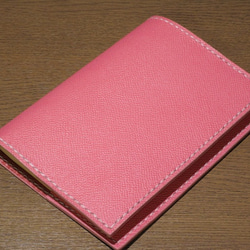 ブックカバー　文庫本サイズ　姫路レザー　ピンク 2枚目の画像