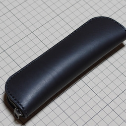 意大利皮革筆盒超薄型黑色 第1張的照片