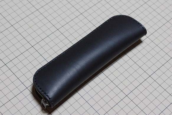 意大利皮革筆盒超薄型黑色 第1張的照片