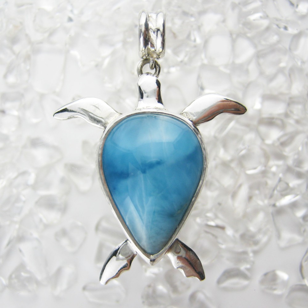 イルカのいる海  ホヌ☆ペンダントトップ　ラリマー シルバー 【送料無料】kame18 honu　かめ　カメ