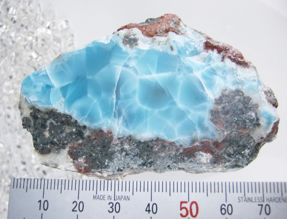 ラリマー　原石　【送料込】　LMRG031　ドミニカ共和国の鉱山から　larimar 7枚目の画像