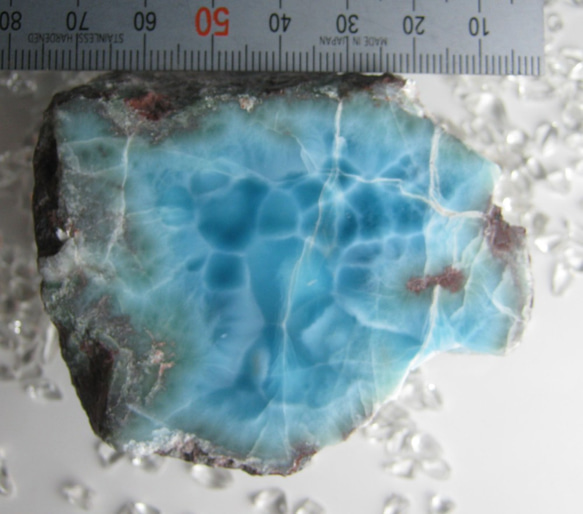 ラリマー　原石　【送料込】　LMRG034　ドミニカ共和国の鉱山から　larimar 9枚目の画像