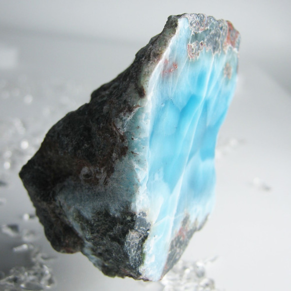 ラリマー　原石　【送料込】　LMRG033　ドミニカ共和国の鉱山から　larimar 6枚目の画像