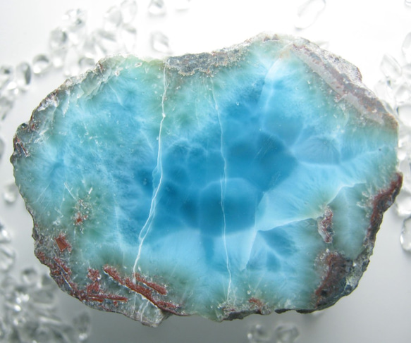 ラリマー　原石　【送料込】　LMRG039　ドミニカ共和国の鉱山から　larimar 4枚目の画像