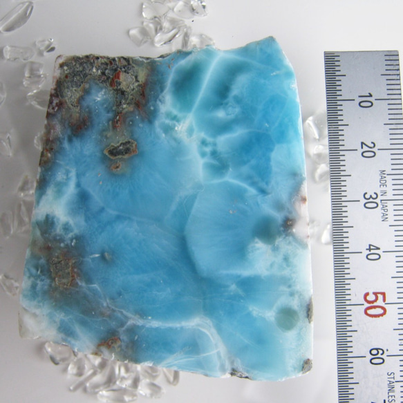 ラリマー　原石　【送料込】　LMRG053 ドミニカ共和国の鉱山から　larimar 6枚目の画像