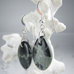 イルカのいる海  naked_luna_ear10 ラリマー ピアス　SILVER Black Larimar ブラック 4枚目の画像