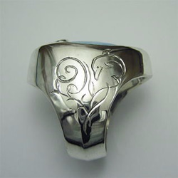 イルカのいる海 本当にいるよ　ハート ラリマー シルバー リング　和彫り 【送料無料】iruka40 いるか ドルフィン 3枚目の画像