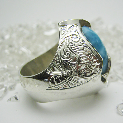 イルカのいる海 ラリマー シルバー 15号 リング 【送料無料】iruka54 