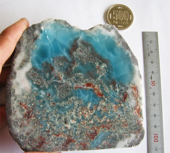 ラリマー　原石　【送料込】　LMRG005　ドミニカ共和国の鉱山から　larimar 6枚目の画像