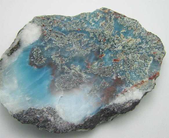 ラリマー　原石　【送料込】　LMRG006　ドミニカ共和国の鉱山から　larimar 1枚目の画像