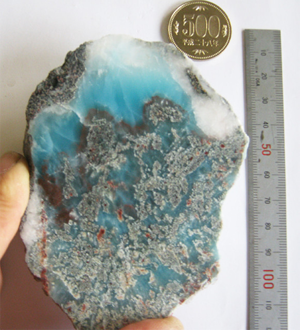 ラリマー　原石　【送料込】　LMRG006　ドミニカ共和国の鉱山から　larimar 6枚目の画像