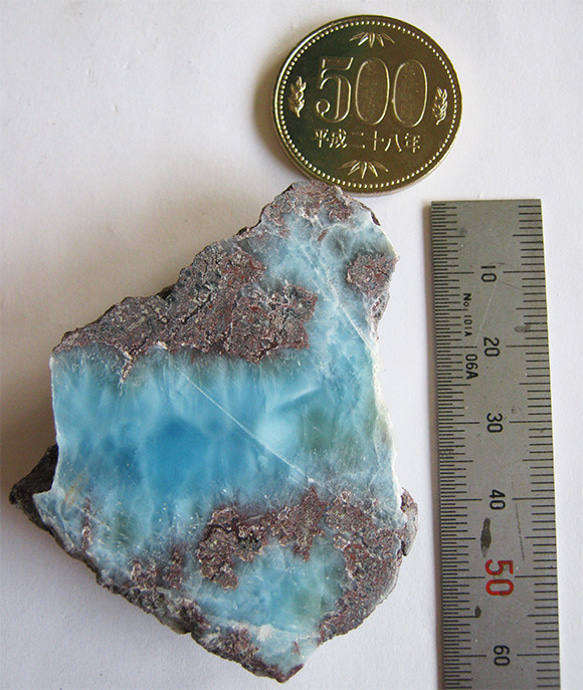 ラリマー　原石　【送料込】　LMRG013　ドミニカ共和国の鉱山から　larimar　直輸入 5枚目の画像