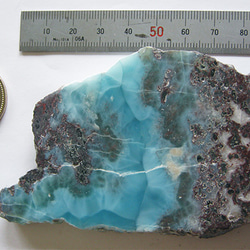 ラリマー　原石　【送料込】　LMRG029　ドミニカ共和国の鉱山から　larimar 6枚目の画像