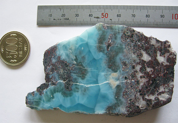 ラリマー　原石　【送料込】　LMRG029　ドミニカ共和国の鉱山から　larimar 6枚目の画像