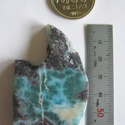 ラリマー　原石　【送料込】　LMRG032　ドミニカ共和国の鉱山から　larimar　直輸入 6枚目の画像